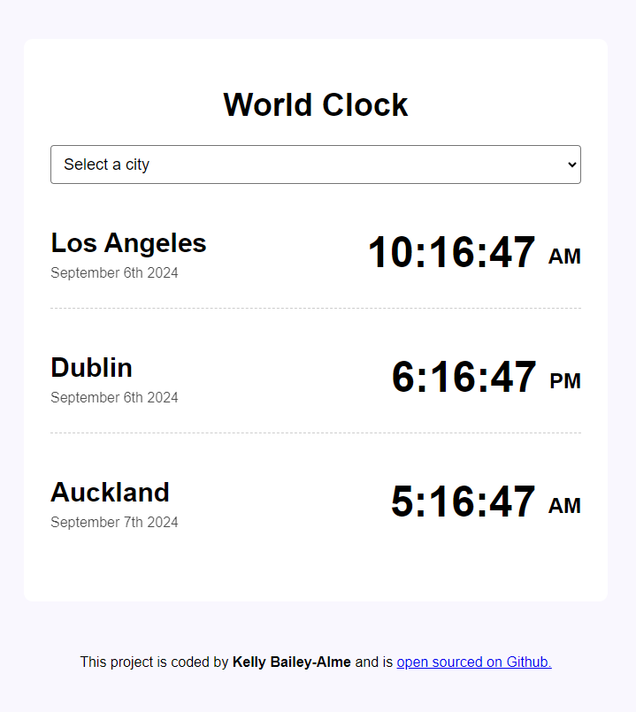 World Clock Preview