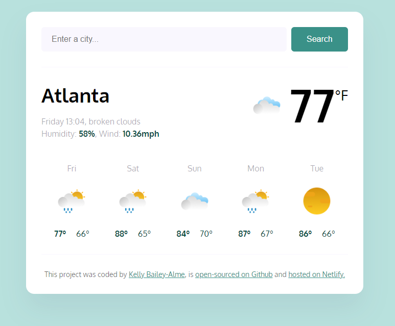 Weather App Preview